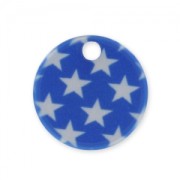 Printed Sequin 15mm Stars Blue/white x1|raw }}