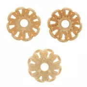 6mm Filigree flower effect bead caps - Fine Gold Plated x20