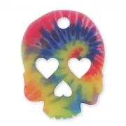 Pendant Skull 38 mm tie and dye Multicolor Mat x1
