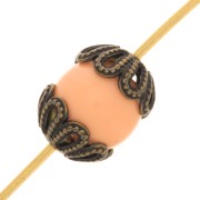 6mm Filigree flower effect bead caps - Bronze Tone x20
