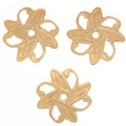 10mm worked Flower bead caps - Fine Gold Plated x20|raw }}