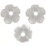 9mm worked Flower bead caps - Fine silver plating x20|raw }}