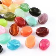 18x13mm Assorted flat irregular acrylic beads - Multicolored Marbled x20|raw }}