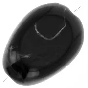 Flat irregular 18x13 mm acrylic beads - Black Marbled x10