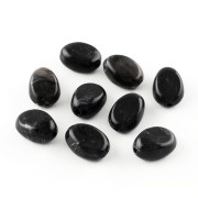 18x13mm Flat irregular acrylic beads - Marbled Black x10