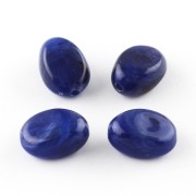 18x13mm Flat irregular acrylic beads - Marbled Navy Blue x10