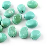 18x13mm Flat irregular acrylic beads - Marbled Turquoise x10