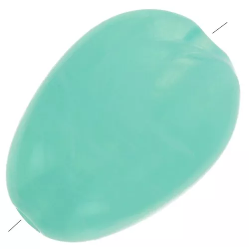 Irregular flat 18x13 mm acrylic beads - Turquoise Green Marbled x10