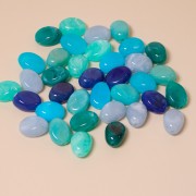 18x13mm Flat irregular acrylic beads - Marbled Turquoise Green x10