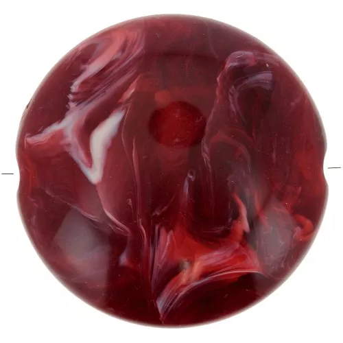 22mm Round flat acrylic beads - Marbled Burgundy x6