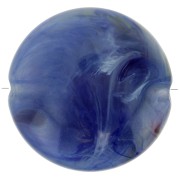 22mm Round flat acrylic beads - Marbled Navy Blue x6