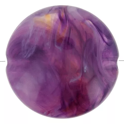 22mm Round flat acrylic beads - Marbled Purple x6