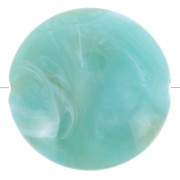 22mm Round flat acrylic beads - Marbled Turquoise x6