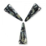 Spike beads 7x17mm Jet Picasso x6|raw }}