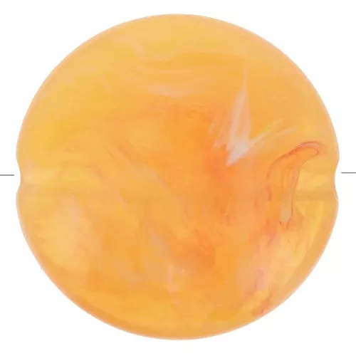 22mm Round flat acrylic beads - Marbled Yellow x6