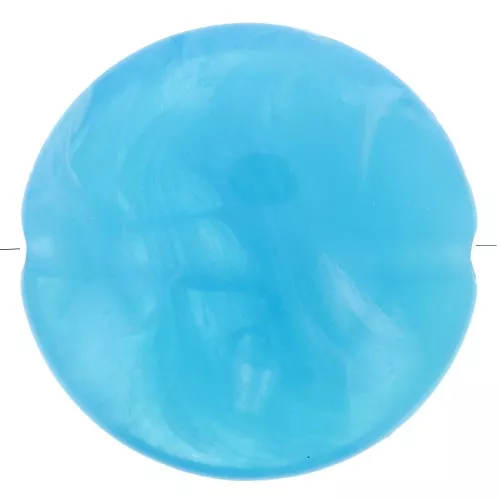 22mm Round flat acrylic beads - Marbled Blue x6