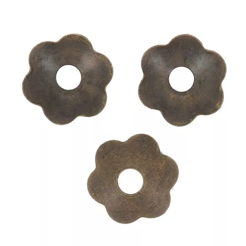 4mm Flower bead caps - Bronze Tone x20