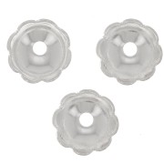 6mm Flower bead caps 8 petals - Fine silver plating x20|raw }}