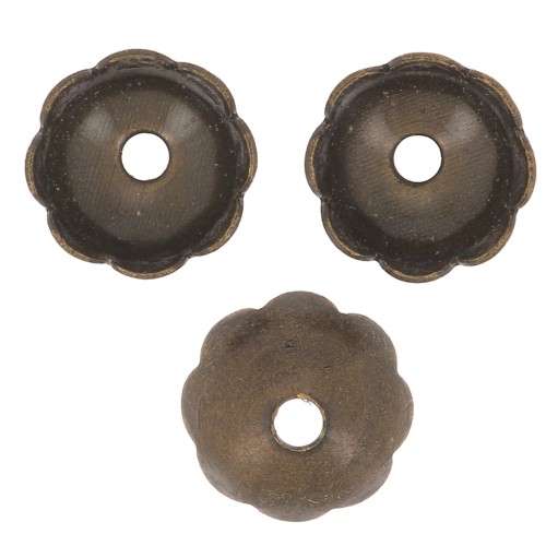6mm Flower bead caps 8 petals - Bronze Tone x20