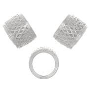 5x7mm 925 Sterling Silver Worked tube bead with large hole x1|raw }}