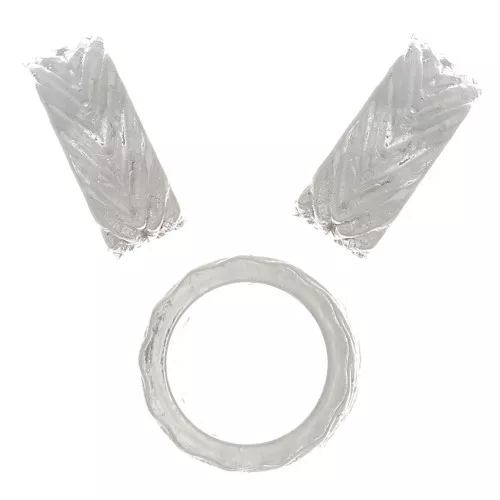 7mm 925 Sterling Silver Round worked bead with large hole x1