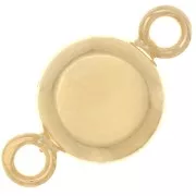9mm 925 Sterling Silver Round Magnetic Clasp - Fine Gold Plated x1