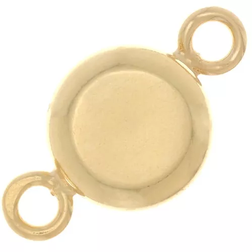 9mm 925 Sterling Silver Round Magnetic Clasp - Fine Gold Plated x1