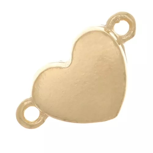 6mm 925 Sterling Silver Magnetic Heart Clasp - Fine Gold Plated x1