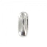 Slip bead for lace 5 mm Silver tone x1|raw }}
