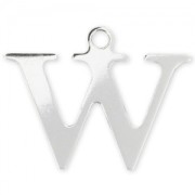 W letter Sterling silver charm 15mm x1