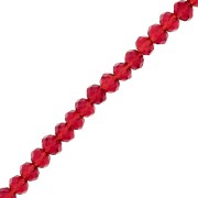 3x2.5mm Round flattened faceted beads - Light Siam x43cm|raw }}