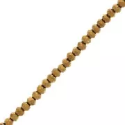 Rondelle beads faceted - round flattened 2.5x2 mm - Golden x34cm