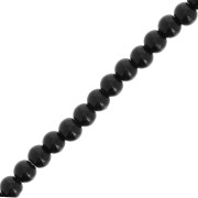 3.5mm round Glass beads - Black x29cm