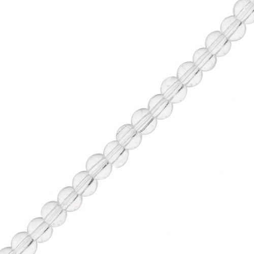 3.5 mm Round Glass Beads - Clear x 30 cm
