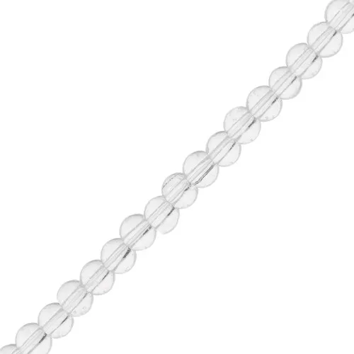 3.5 mm Round Glass Beads - Clear x 30 cm