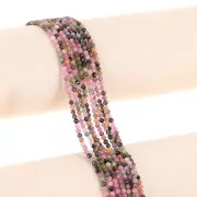 3mm faceted Round gemstone beads - Tourmaline x38.5cm