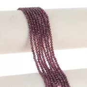 Round faceted 3 mm gemstone beads - Garnet x37cm