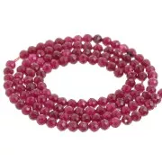 3mm faceted Round gemstone beads - Dyed Jade - Raspberry x37cm