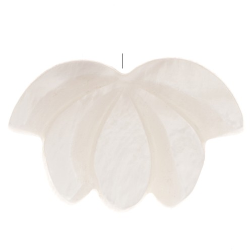 12x17mm Half-drilled lotus flower - Natural x1