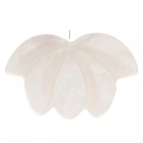 12x17mm Half-drilled lotus flower - Natural x1
