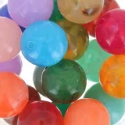 12mm Round beads assortment - Multicoloured marbled x20