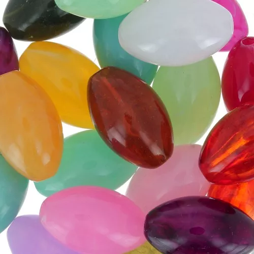 20x12mm Olive beads assortment - Multicoloured marbled x20