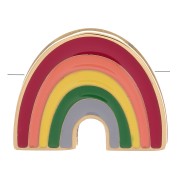 11x14mm 304 Stainless Steel Rainbow slider bead for 6mm lace - Gold Tone x1