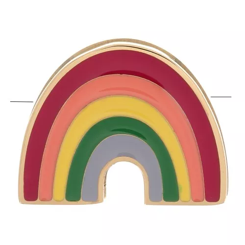 11x14mm 304 Stainless Steel Rainbow slider bead for 6mm lace - Gold Tone x1