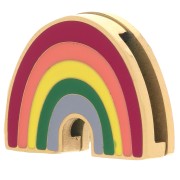 11x14mm 304 Stainless Steel Rainbow slider bead for 6mm lace - Gold Tone x1