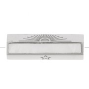 20x6.5mm Stainless steel 304 Lucky message cylinder bead with mother of pearl x1