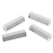 26x9mm Stainless steel 304 Patterned cylinder bead with zirconium oxide x1