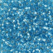 Preciosa Seed Beads 9/0 2.5 mm - Aquamarine Silver Lined x20g