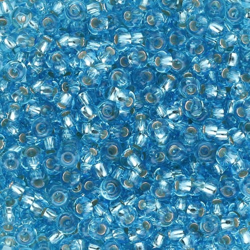 Preciosa Seed Beads 9/0 2.5 mm - Aquamarine Silver Lined x20g