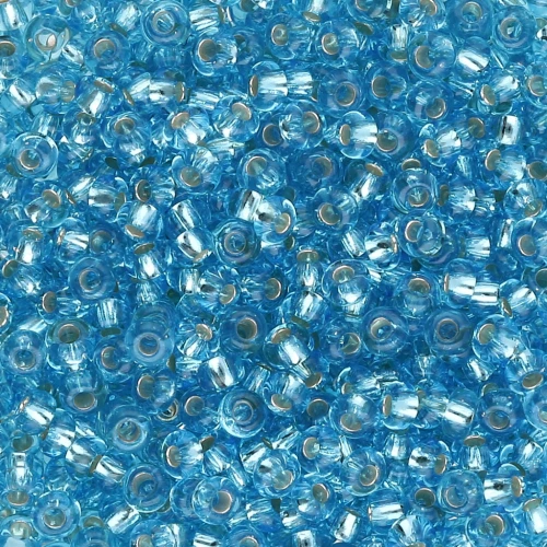 Preciosa Seed Beads 9/0 2.5 mm - Aquamarine Silver Lined x20g